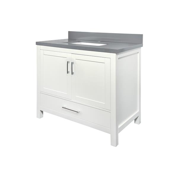 Gef Willow Bathroom Vanity With Medicine Cabinet Quartz Top 36 In White Rona