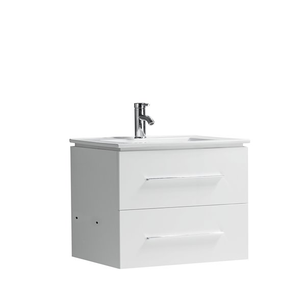 GEF Hadley 30-in White Single Bathroom Vanity with White Porcelain Top