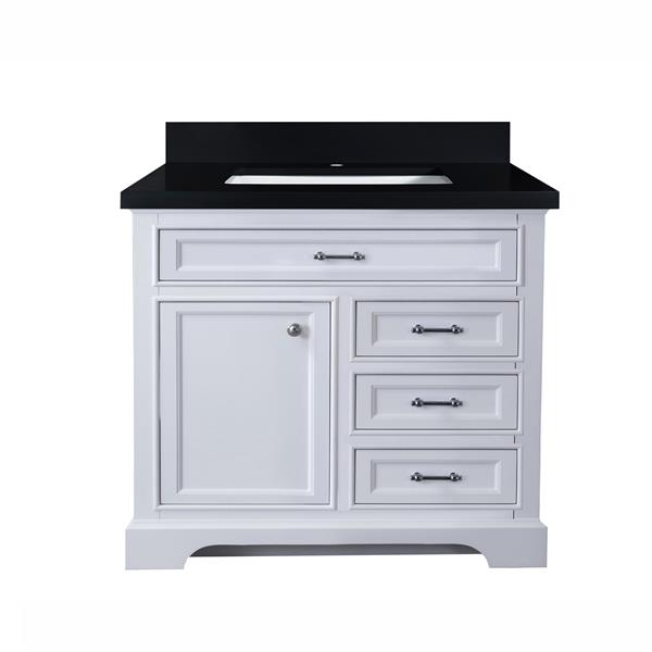 GEF Brielle Bathroom Vanity - Quartz Top - 36-in - White MIL36W-CTBQ | RONA
