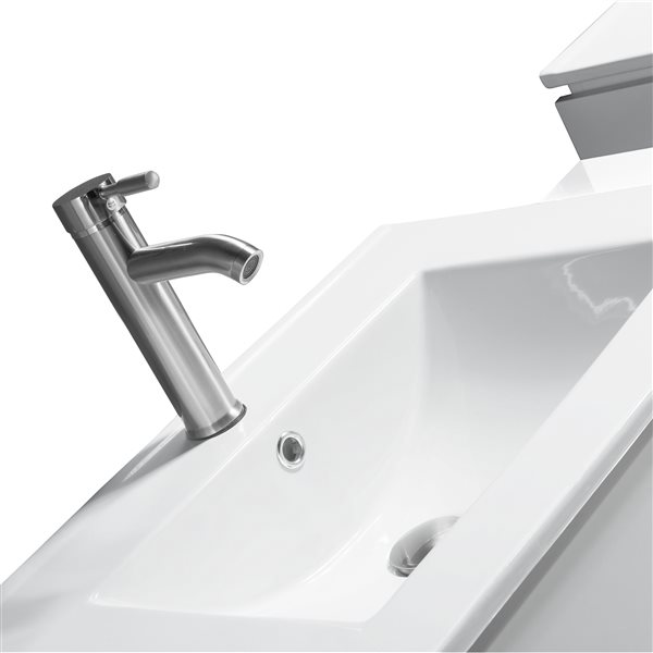 Meuble-lavabo double Hadley de GEF, comptoir en porcelaine, 72 po, blanc