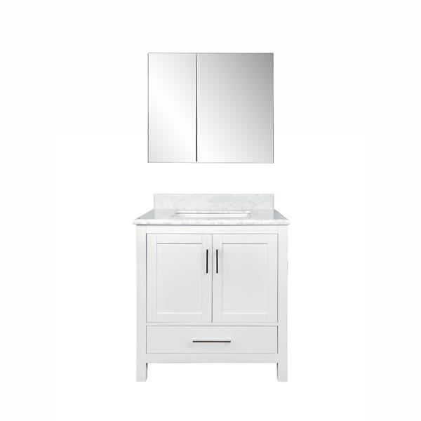 Gef Willow Bathroom Vanity With Medicine Cabinet Natural Marble Top 30 In White Rona Gef Willow Bathroom Vanity With, 30 Vanity Cabinet Base Only