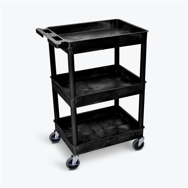 Luxor Tub Cart - Three Shelves - Black