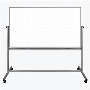 Luxor Mobile Magnetic Double-Sided Ghost Grid Whiteboard - 72-in x 40-in
