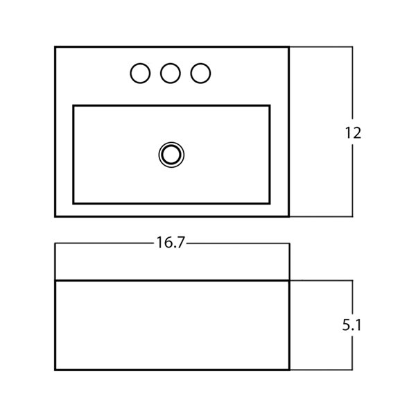 American Imaginations Vessel Bathroom Sink - 16.7-in - White