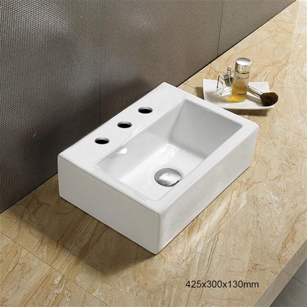 American Imaginations Vessel Bathroom Sink - 16.7-in - White