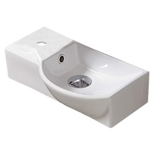 Lavabo de salle de bain de American Imaginations, 14,7 po, blanc