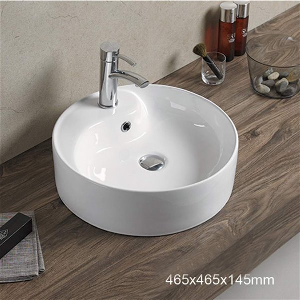 American Imaginations Vessel Sink - 18.3-in - White