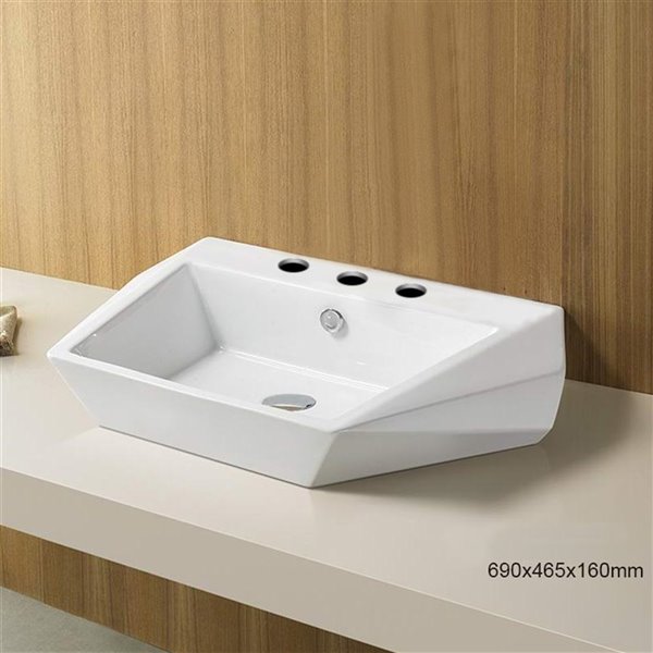 American Imaginations Vessel Bathroom Sink - 27.2-in - White