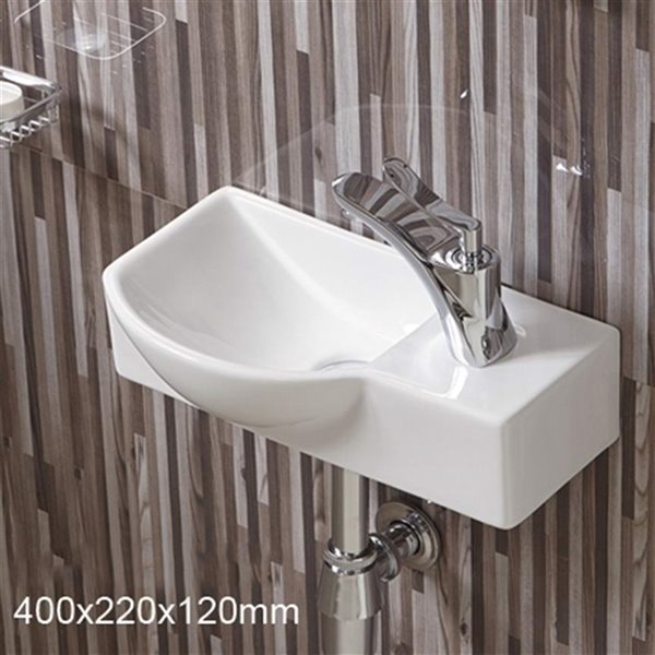 American Imaginations Wall-Mount Sink - 14.7-in - White