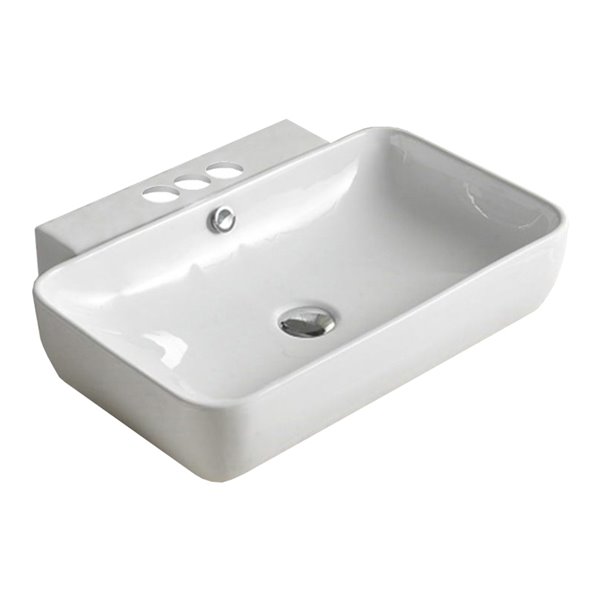 American Imaginations Vessel Square Sink - 23.2-in - White