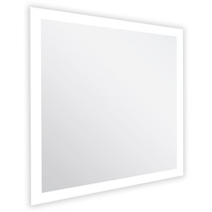 Miroir rétroéclairé à DEL carré de American Imaginations, 24 po, aluminium