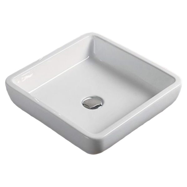 American Imaginations Vessel Square Sink - 15.9-in - White