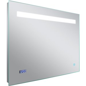 Miroir rétroéclairé par DEL rectangle de American Imaginations, 28 po, aluminium