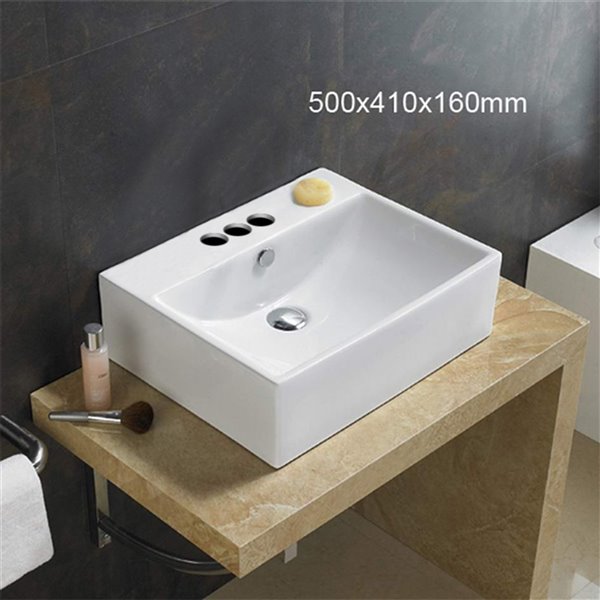 American Imaginations Vessel Bathroom Sink - 19.7-in - White