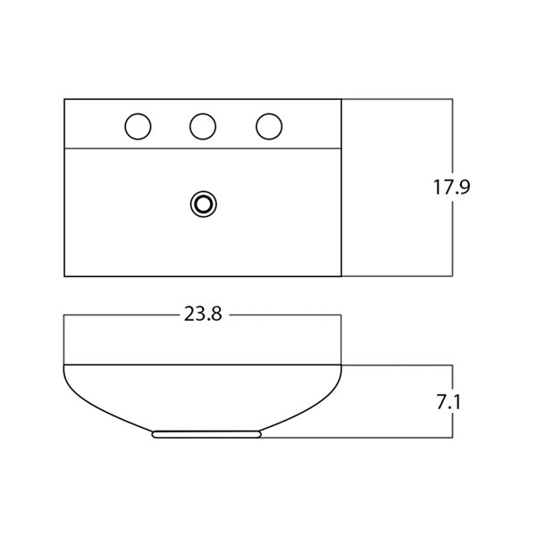 American Imaginations Rectangular Sink - 23.8-in - Black