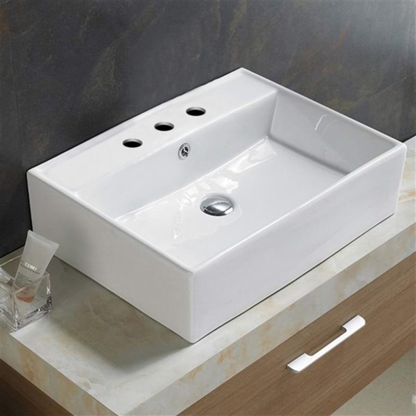 American Imaginations Vessel Bathroom Sink - 23.23-in - White