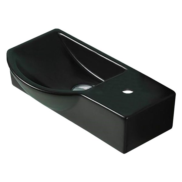 American Imaginations Wall-Mount Sink - 14.7-in - Matt Black