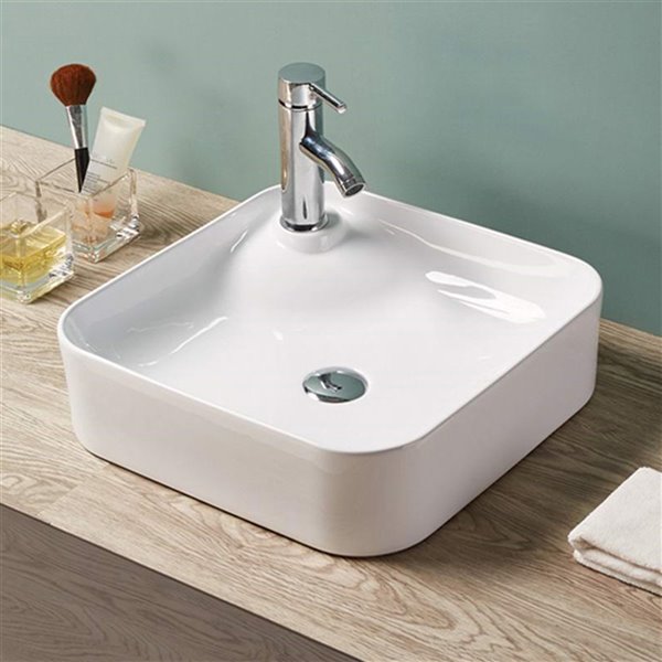 American Imaginations Vessel Sink - 16.9-in - White