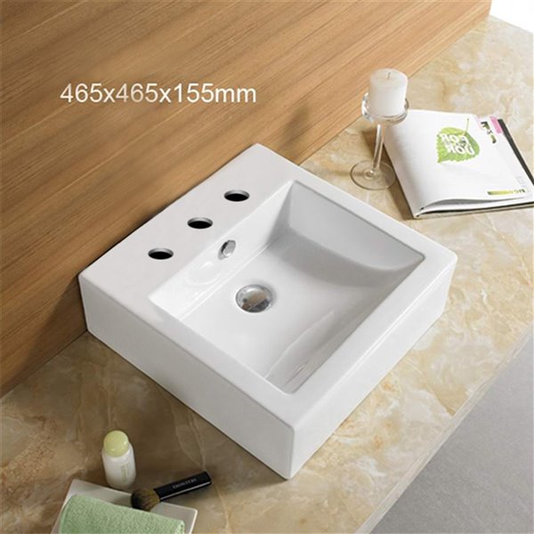American Imaginations Bathroom Sink - 18.3-in - White