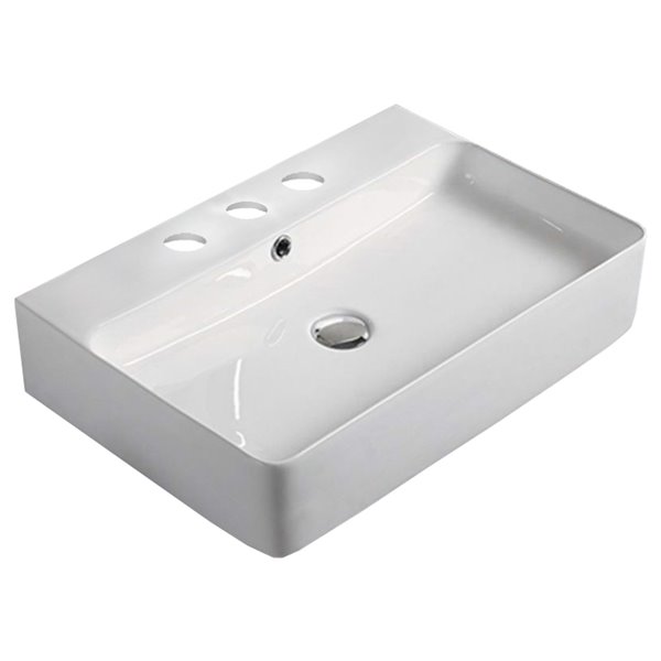 Lavabo rectangulaire de American Imaginations, 23,8 po, blanc AI-28332