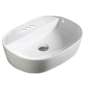 American Imaginations Vessel Oval Sink - 19.7-in - White