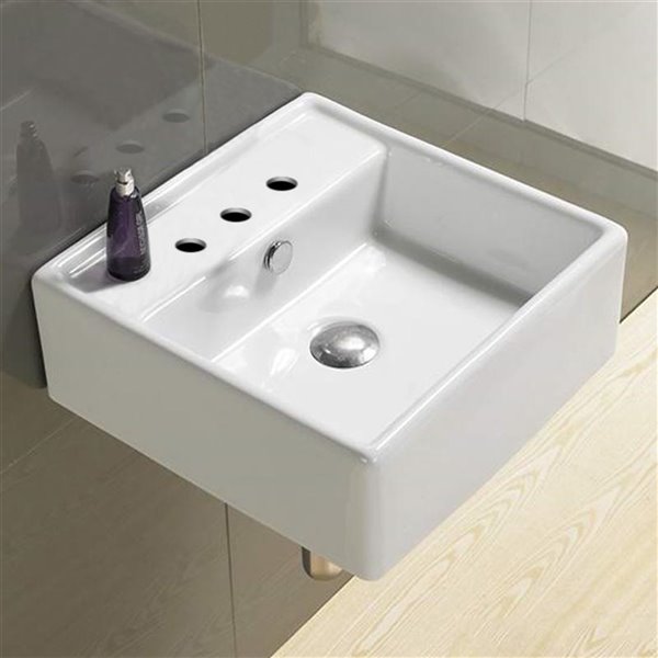 American Imaginations Wall-Mount Sink - 18.1-in - White