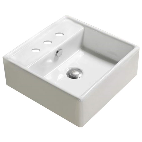 American Imaginations Wall-Mount Sink - 18.1-in - White
