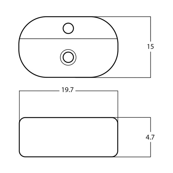 American Imaginations Vessel Sink - 19.7-in - White