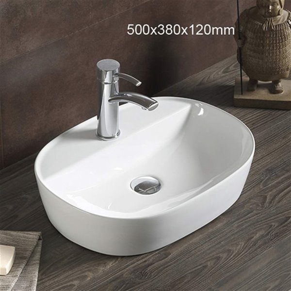 American Imaginations Vessel Sink - 19.7-in - White