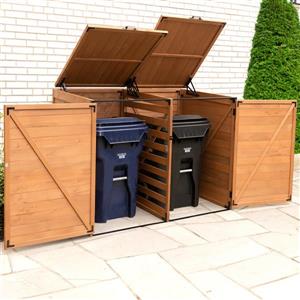 Leisure Season Horizontal Trash and Recycling Storage Shed - Large