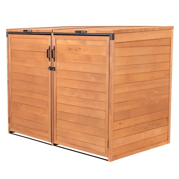 Leisure Season Horizontal Trash and Recycling Storage Shed - Medium