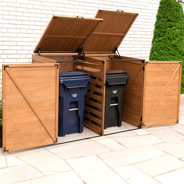 Recycling Storage Shed, Wooden Garbage Can Storage Plans