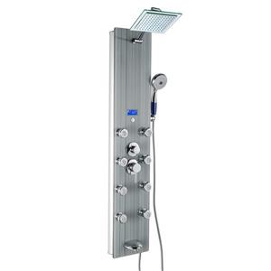 Panneau de douche multifonction d'AKDY, verre trempé, girs, 52 po