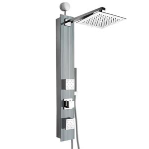 Panneau de douche Easy Connect d'AKDY, verre trempé, gris, 35 po