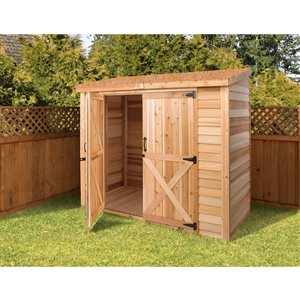Cedarshed Bayside Double Door Storage Shed - 8 ft x 3 ft - Brown
