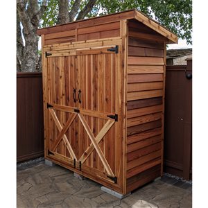 Cedarshed Bayside Double Door Storage Shed - 6 ft x 3 ft - Brown