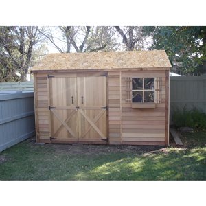 Cedarshed Bayside 12-ft x 4-ft Brown Double Door Storage Shed