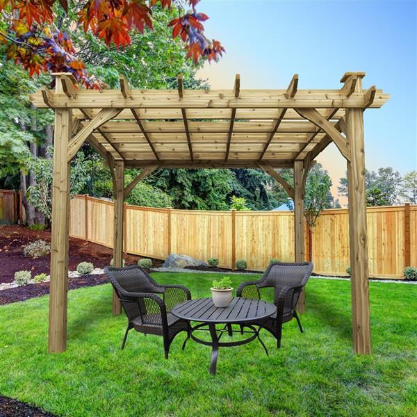 Cedarshed Cedar Pergola - 10 ft x 10 ft - Brown