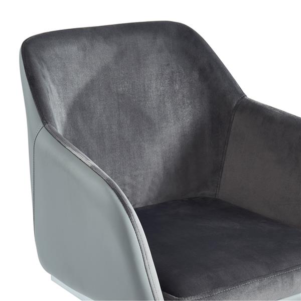 Nspire Velvet Faux Leather Side Chair Set Of 2 Grey 202 120gy Rona