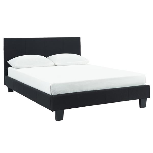 Whi Fabric Platform Bed Double, Black Headboard Double Next