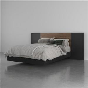 Nexera Mantra 3 Piece Bedroom Set -  Walnut and Black - Full Size