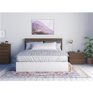 Nexera Merlin 3 Piece Bedroom Set -  Walnut and White - Queen Size