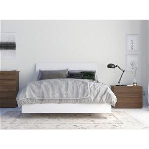 Nexera Solstice 3 Piece Bedroom Set - Walnut and White - Full Size
