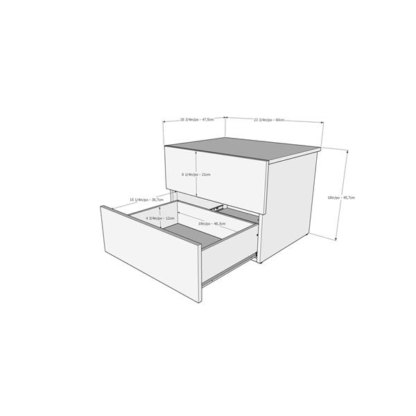 Nexera 341131 Nightstand -  2-Drawer -  Walnut