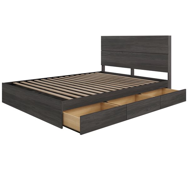 Nexera 2 Piece Bedroom Set -  Bark Grey - Twin Size