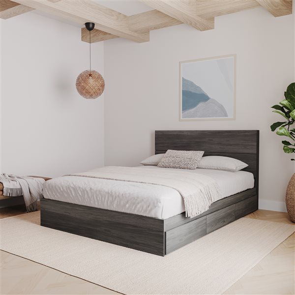 Nexera 2 Piece Bedroom Set -  Bark Grey - Twin Size