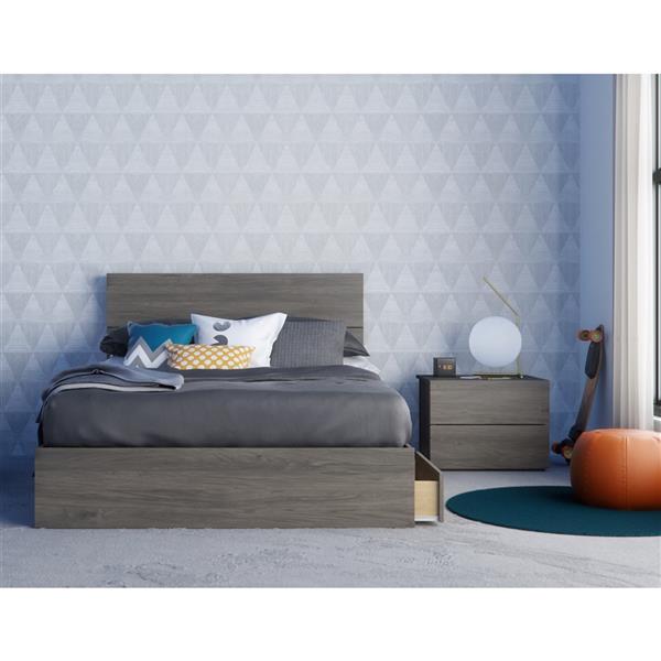 Nexera Elephant 3 Piece Bedroom Set -  Bark Grey - Full Size