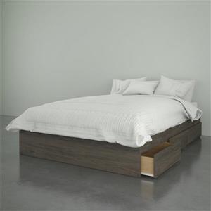 Nexera Storage Platform Bed - Full Size - Bark Grey