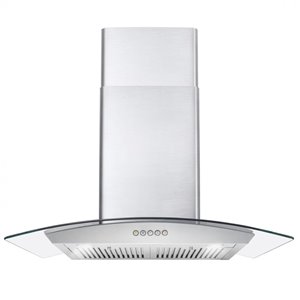 Cosmo Wall Mount Range Hood with LED Light - 380 CFM - 30-in - Stainless Steel