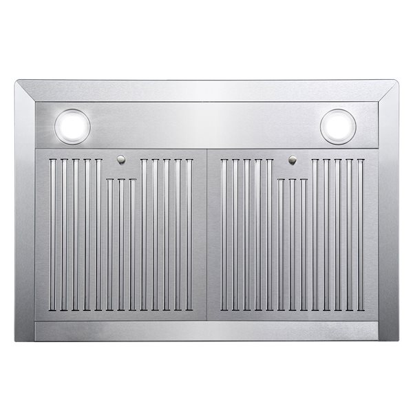 Cosmo 30-in 380 CFM Vista Collection Ducted Wall Mount Range Hood w/ Button Controls and LED Lights - Stainless Steel